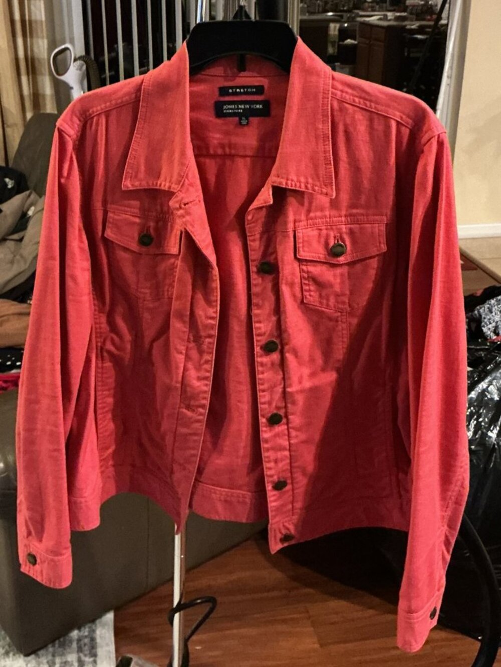 Jones New York Women's Coral Stretch Button Front Jacket